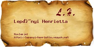 Lepényi Henrietta névjegykártya